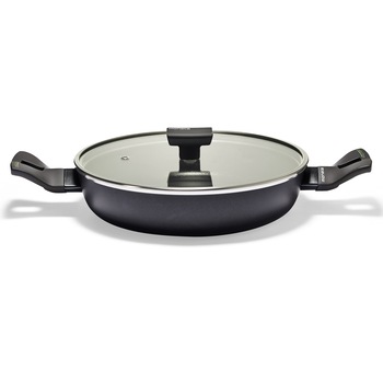 Tigaie inalta Moneta Nova cu capac sticla, aluminiu forjat cu baza inox, inductie, 24 cm Tigaie inalta Moneta Nova cu capac sticla, aluminiu forjat cu baza inox, inductie, 24 cm