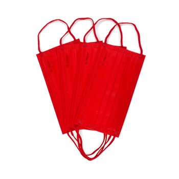 Set 50 buc Masti medicale dr. Mayer tip IIR, 4 straturi, 3 pliuri, banda metalica, eficienta filtrare ≥98%, full color rosu Set 50 buc Masti medicale dr. Mayer tip IIR, 4 straturi, 3 pliuri, banda metalica, eficienta filtrare ≥98%, full color rosu