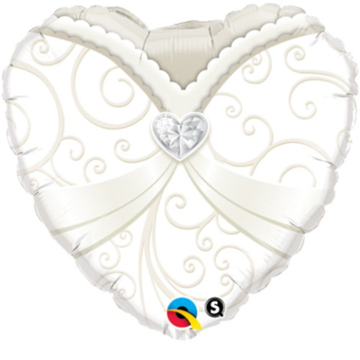 18 инча сватбена рокля Сватбен балон със сърце от фолио