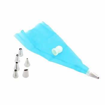 Set pos de cofetarie pentru ornat prajituri sau torturi, cu 6 capete metalice Set pos de cofetarie pentru ornat prajituri sau torturi, cu 6 capete metalice