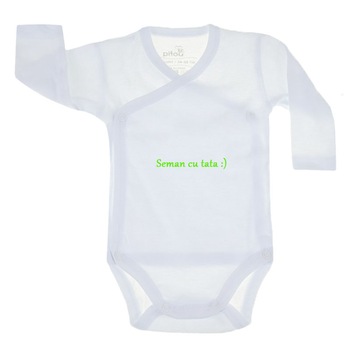 Body cu maneca lunga pentru copii Pifou Model 10 ML M10ML2-A2, Alb 54-58 cm Body cu maneca lunga pentru copii Pifou Model 10 ML M10ML2-A2, Alb 54-58 cm