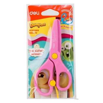 Foarfeca Scolara Lama din Plastic Deli, 13 cm, Roz, cu Arc Foarfeca Scolara Lama din Plastic Deli, 13 cm, Roz, cu Arc