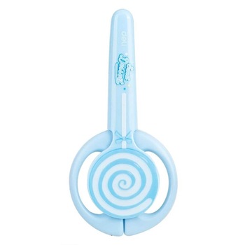 Foarfeca Scolara cu Protectie Deli Lollypop, 13.5 cm, Albastru Foarfeca Scolara cu Protectie Deli Lollypop, 13.5 cm, Albastru