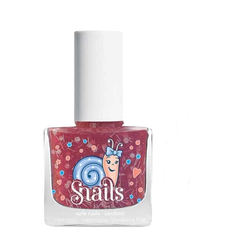Lac de unghii pentru copii, SNAILS, Rosu/Alb, 10.5 ml