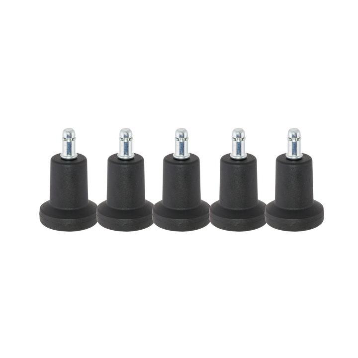 Set 5 Ventuze negre D50mm Negru, nylon, tija prindere D11mm