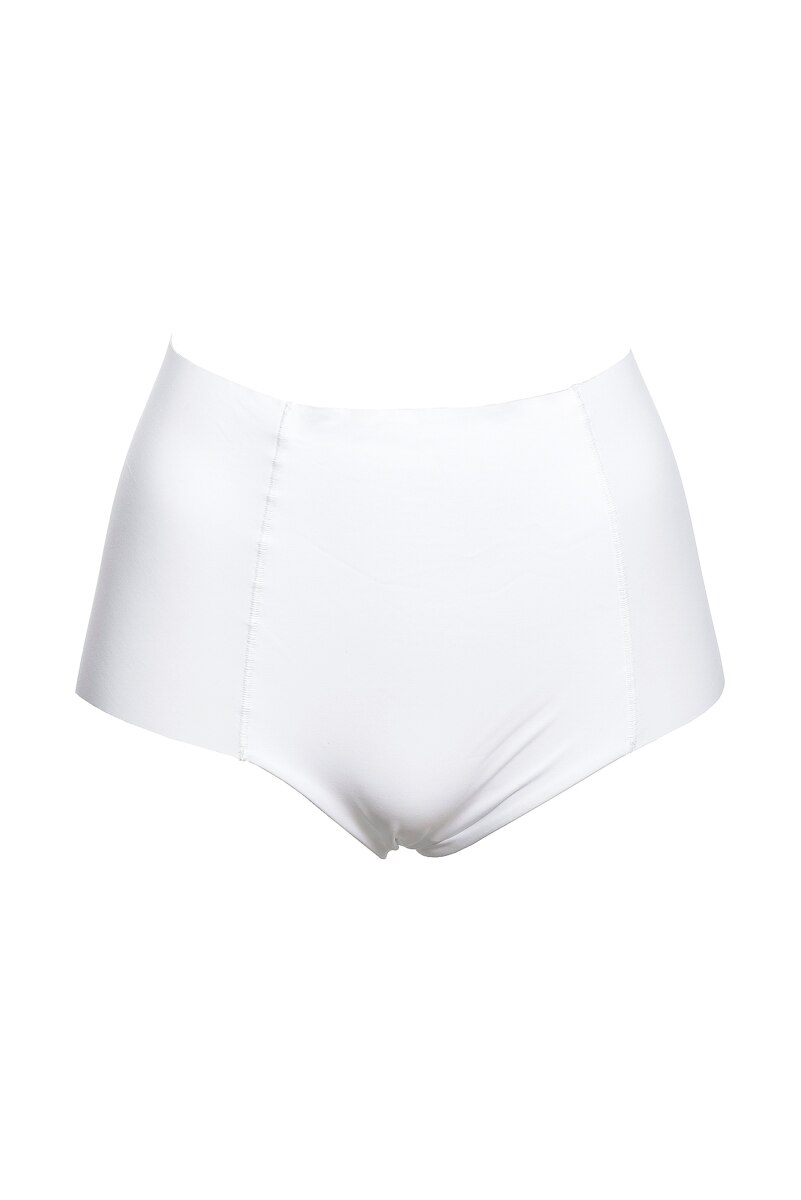Chiloti cu talie inalta din microfibra, dublati pe burta , Intimamoda Fantastic 1849, Nude, L, Alb