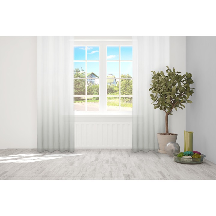 Перде Ombre, Бял /Сив, 145x250 см