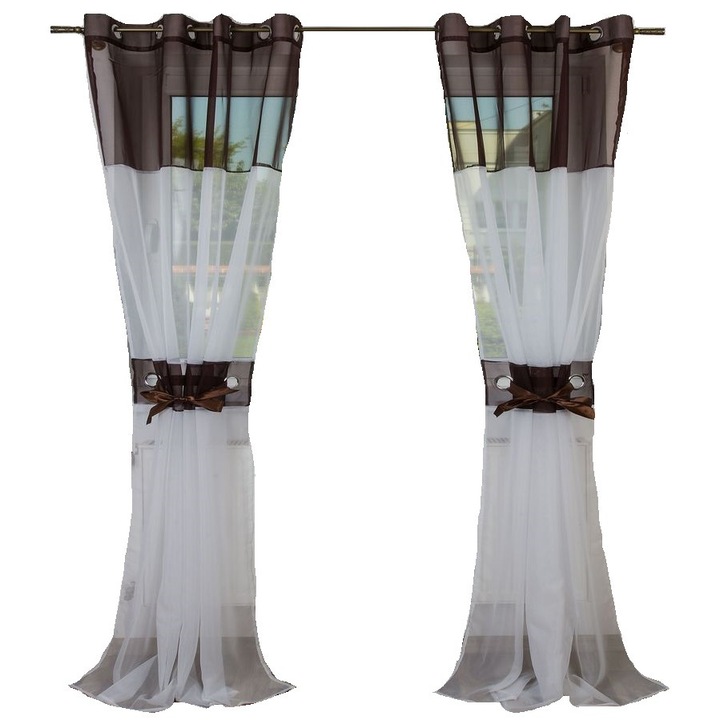 Matt függöny Hollandia 145x250, Barna