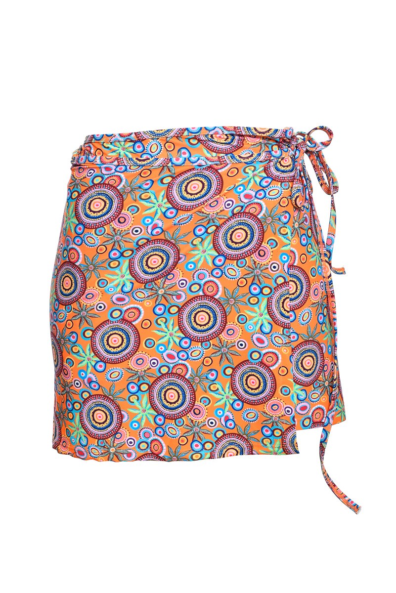 Pareo de plaja din microfibra NM62 Imprimeu Tropical, Portocaliu