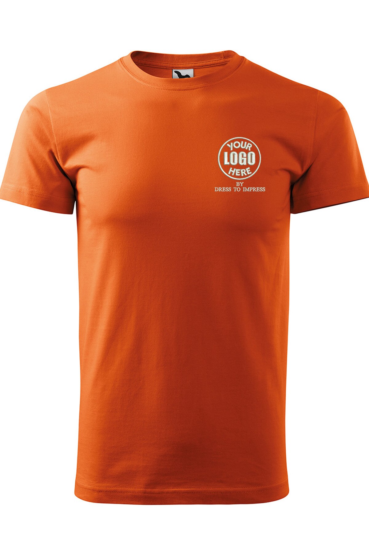 Tricou basic personalizat cu logoul tau prin broderie, bumbac, barbatesc, Dress To Impress, Portocaliu