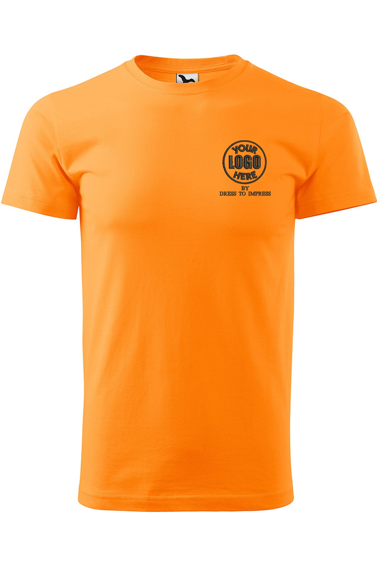 Tricou basic personalizat cu logoul tau prin broderie, bumbac, barbatesc, Dress To Impress, Orange