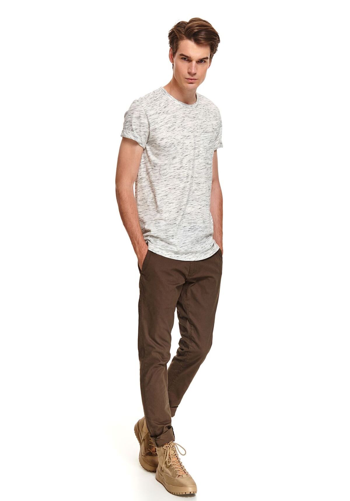 Tricou barbati, TOP SECRET, SPO4729, Alb, L