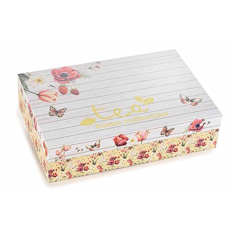Cutie pentru ceai 6 compartimente din lemn Tea 24 cm x 16.5 cm x 6 h