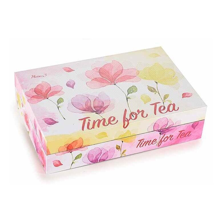 Дървена кутия за чай 6 отделения Time for Tea 24 см x 16 см x 6 ч - eMAG.bg