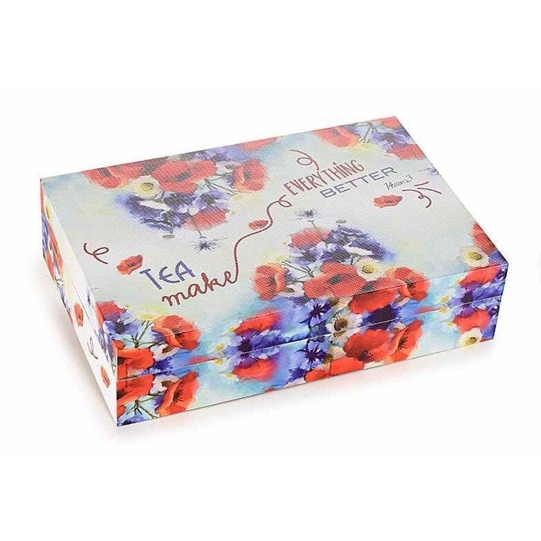 Cutie ceai lemn 6 compartimente Tea cm 24 x 16 cm x 6 h