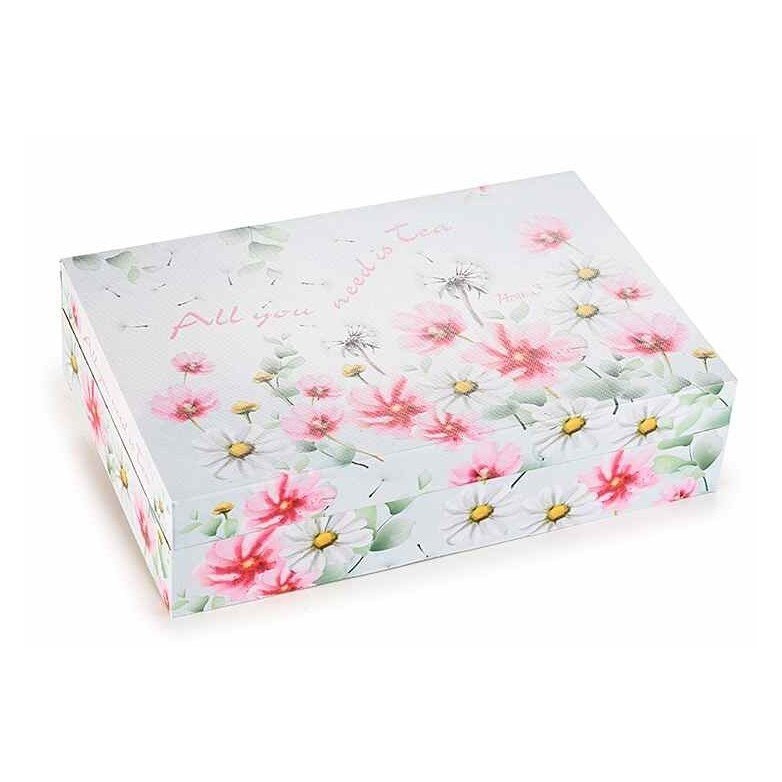 Cutie ceai lemn 6 compartimente Summer 24 cm x 16 cm x 6 h