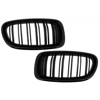 Set 2 Grile centrale duble, BMW seria 5, F10, F11, plastic, negru lucios Set 2 Grile centrale duble, BMW seria 5, F10, F11, plastic, negru lucios