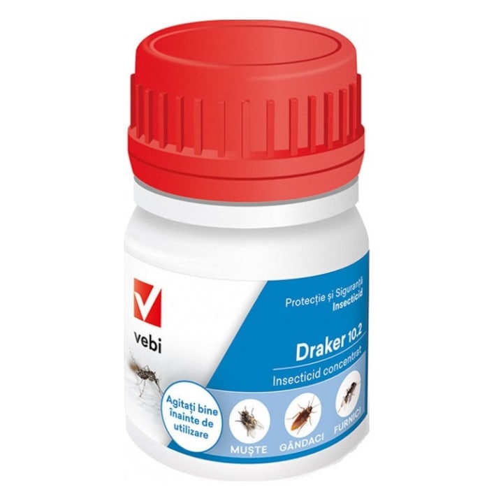 Insecticid profesional microincapsulat, Draker 10.2 anti gandaci, muste, tantari, furnici, 50 ml