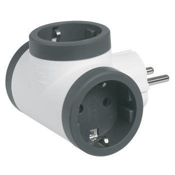 Adaptor priza Legrand Revolution L694520, 3 prize laterale, 16A, Alb Adaptor priza Legrand Revolution L694520, 3 prize laterale, 16A, Alb