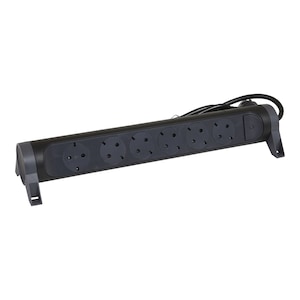 Prelungitor rotativ Legrand Revolution L694534, cu intrerupator iluminat, 6 prize, sectiune cablu 3x1.5mm, cordon 1.5m, Negru/Gri