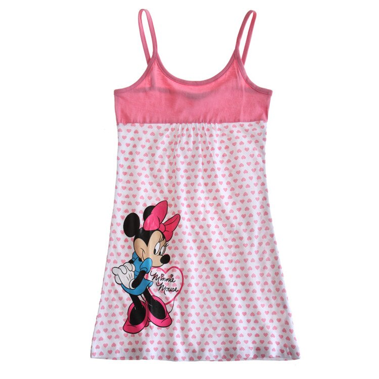 Camasa de noapte Disney Minnie alb cu inimioare roz, 92 cm, 2 ani