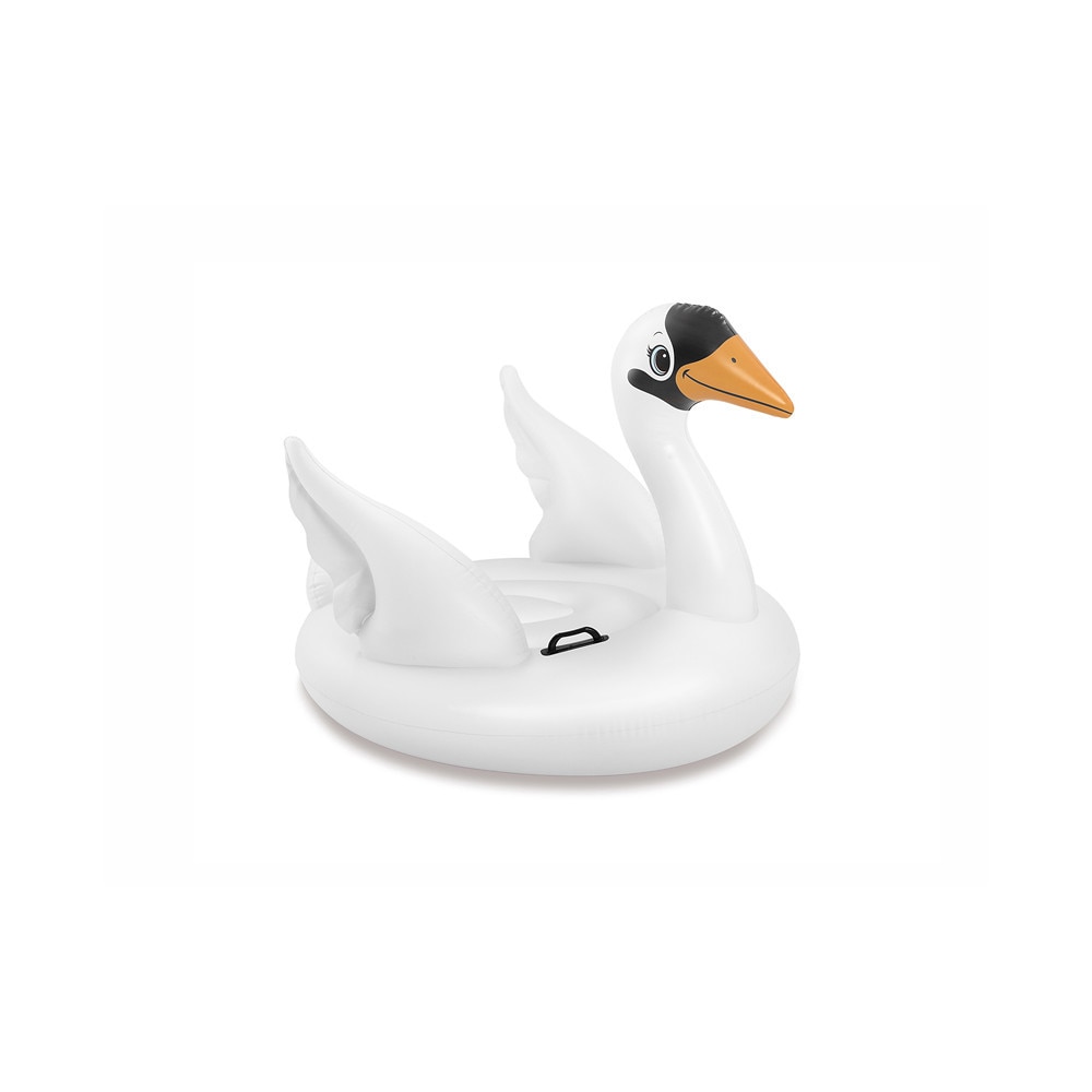 Saltea gonflabila pentru copii Intex Majestic Swan Ride-On, alb