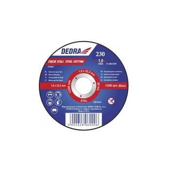 Disc polizor unghiular debitare otel, 230 x 2 x 22.2 mm, Dedra Disc polizor unghiular debitare otel, 230 x 2 x 22.2 mm, Dedra