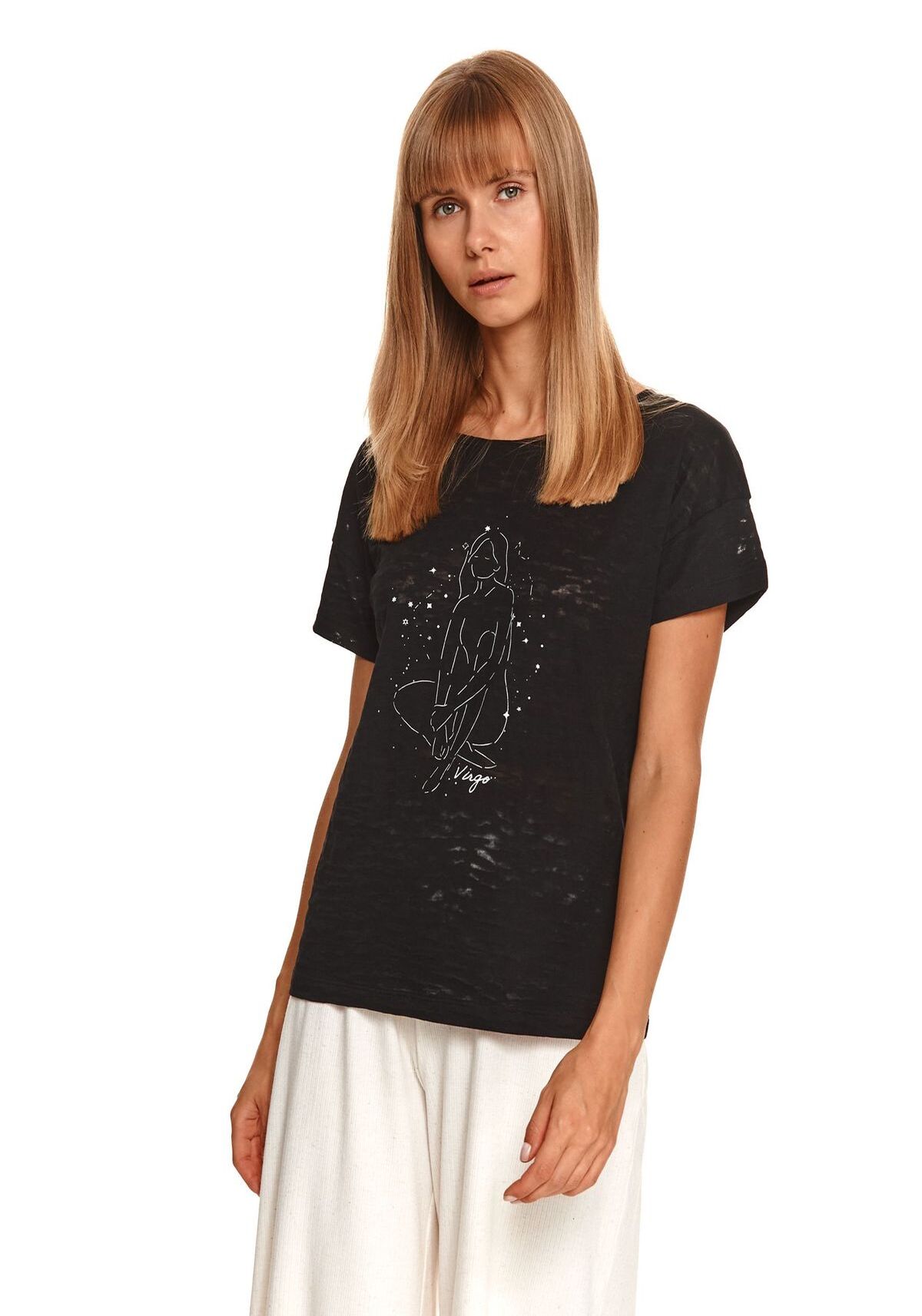 Tricou pentru femei, TOP SECRET, SPO5227, Negru