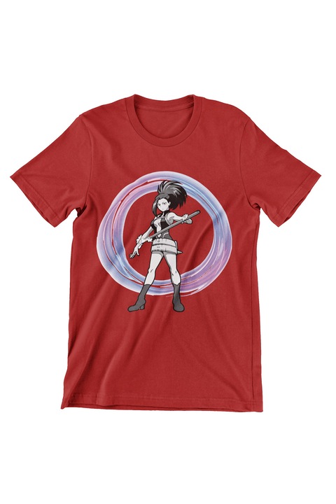 Дамска тениска, My Hero Academia, Momo superpower, червена, 2XL