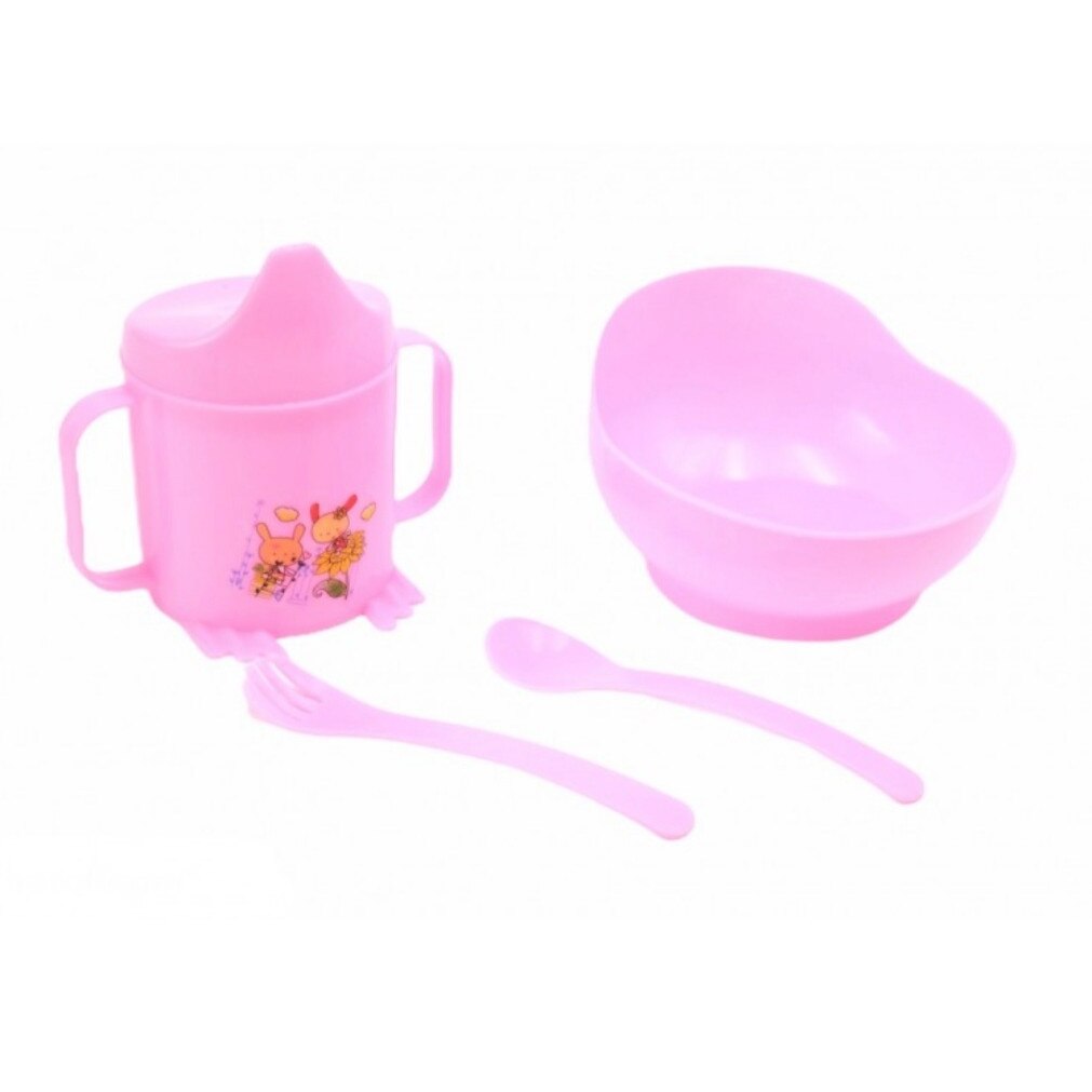 Set castron bebe,roz 4buc