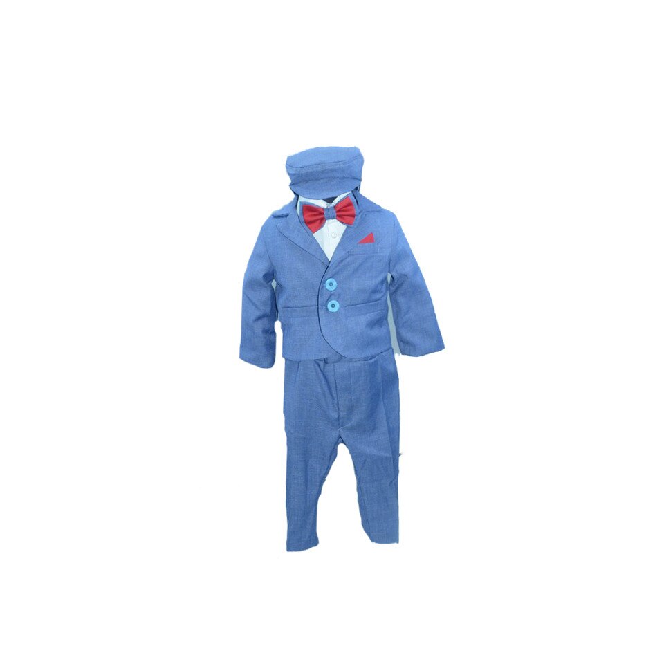 Costum elegant 5 piese pentru baieti Colibri 2039-AL, Albastru 74 cm