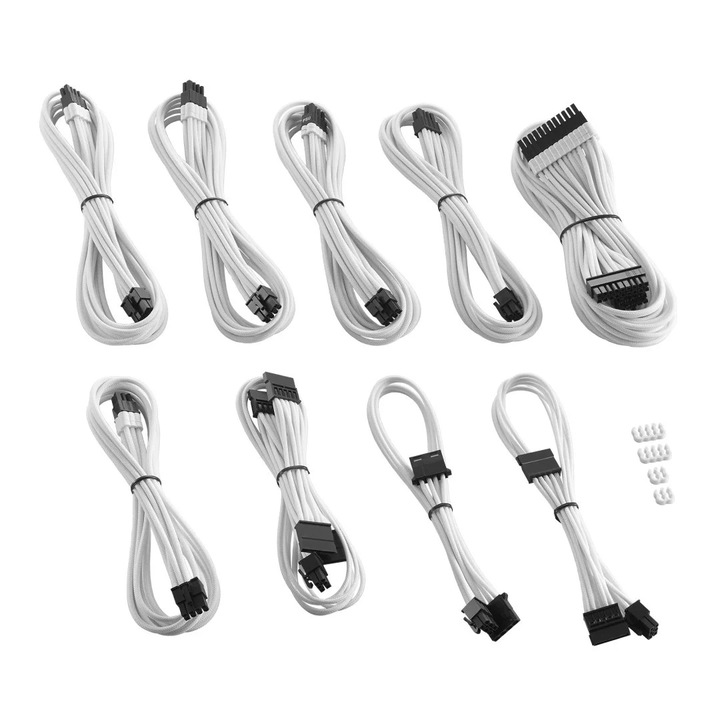 Комплект от 9 кабела Cablemod PRO ModMesh C-Series за Corsair RMi,RMx,RM,HX,AX, Бял
