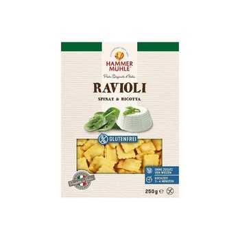 Ravioli cu Spanac si Ricotta Fara Gluten 250 grame Hammer Muhle Ravioli cu Spanac si Ricotta Fara Gluten 250 grame Hammer Muhle