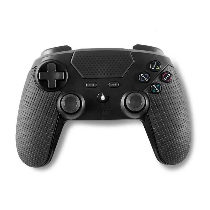 Controler wireless, Spartan Gear, Aspis 3, Compatibil cu PC si PS4, Negru