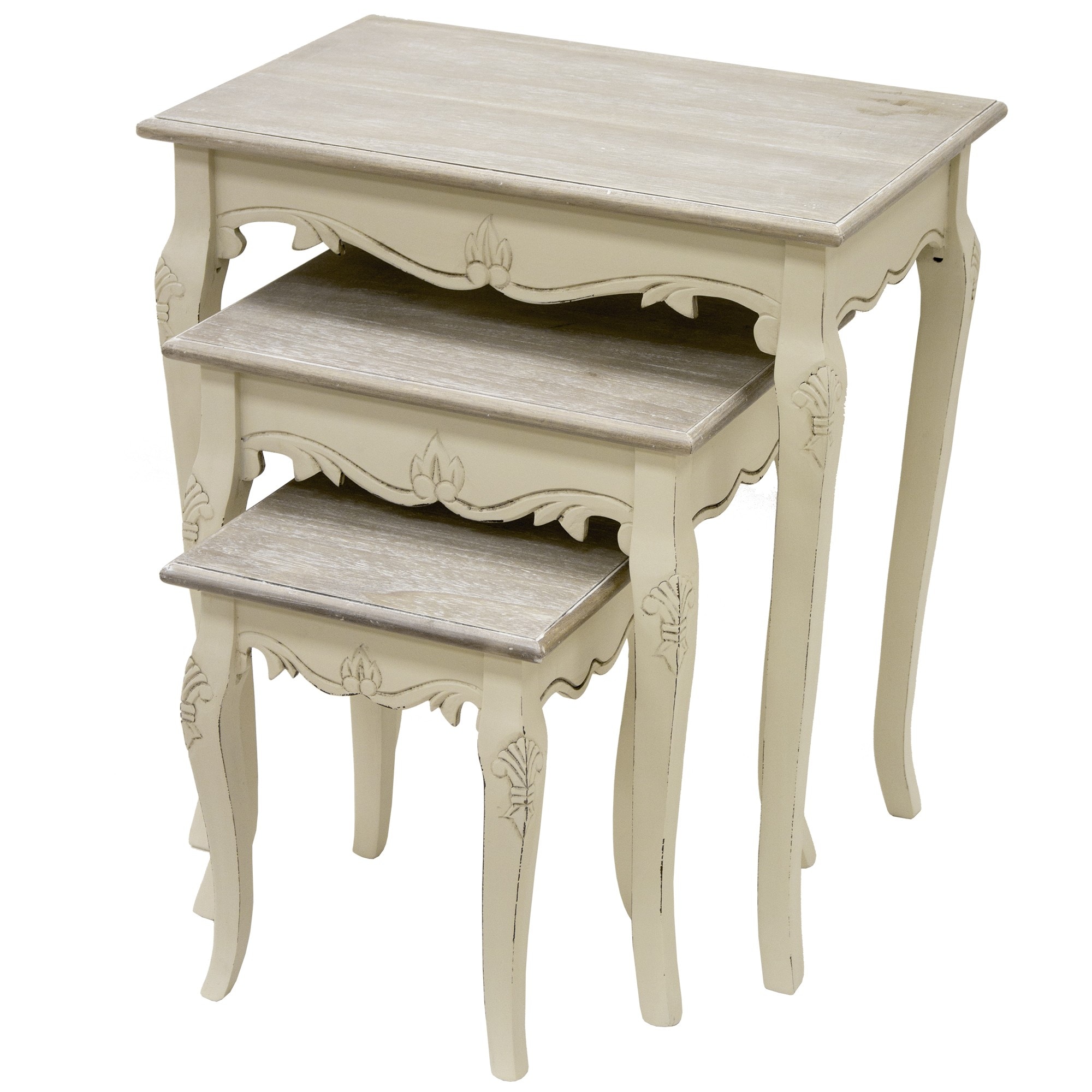 Set 3 masute de cafea din lemn, 66X60X40 CM