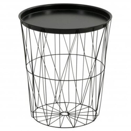 Masuta Cassatex, din metal negru, 40x46 cm