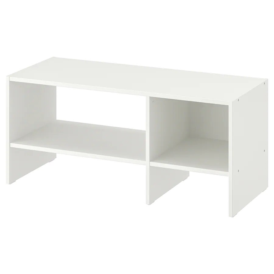 Comoda TV tip masuta auxiliara, cu polita depozitare, alb, 90x35x40 cm