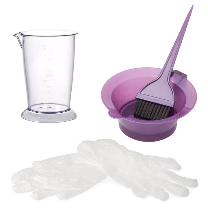 Set Vopsit Par, 5 Piese, Capacitate Dozator 100ml, Culoare Mov, Material Plastic, MYONNA IT & E- COMMERCE ®