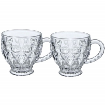 Set 2 cesti cafea din sticla, Pufo Elegance, 190 ml, transparent Set 2 cesti cafea din sticla, Pufo Elegance, 190 ml, transparent