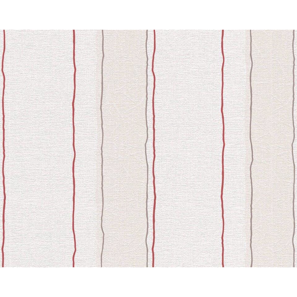 Tapet, AS Creation 569240, Metalic/Rosu/Alb, 10.05 x 0.53 m