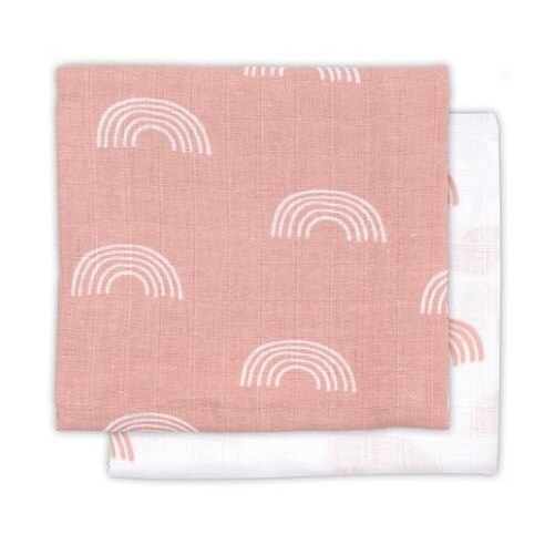 Set 2 scutece hidrofile, Jollein Rainbow, 115x115 cm, roz