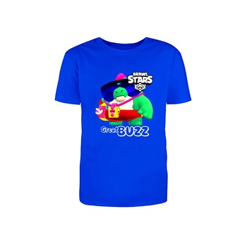Tricou bumbac copii Brawl Stars Great Buzz, Albastru Tricou bumbac copii Brawl Stars Great Buzz, Albastru