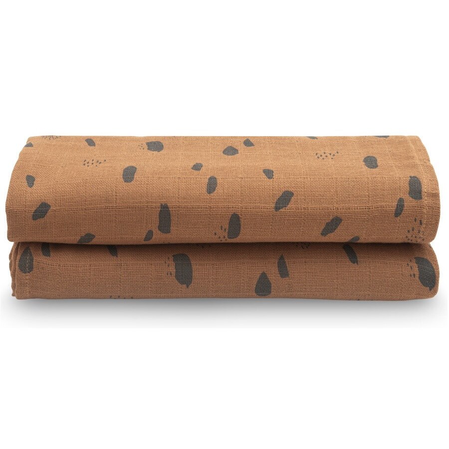 Set 2 scutece, Jollein Spot, 115x115 cm, caramel