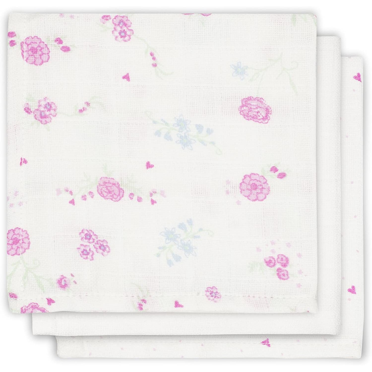 Set 3 batiste hidrofile, Jollein Blooming, 31x31 cm