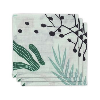 Set 3 batiste hidrofile, Jollein Leaves, 31x31 cm Set 3 batiste hidrofile, Jollein Leaves, 31x31 cm