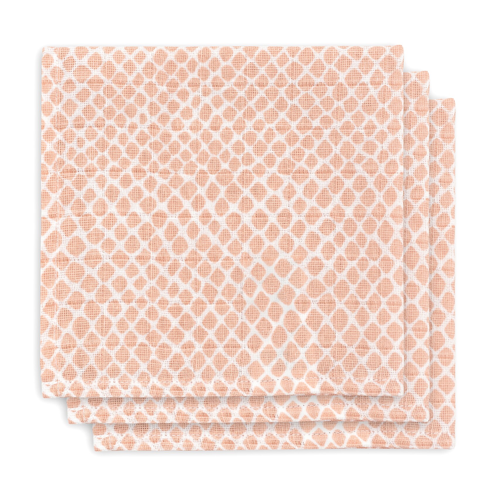 Set 3 batiste hidrofile, Jollein Snake, 30x30 cm, roz