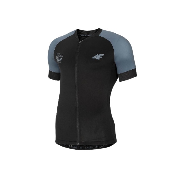 Tricou de bicicleta pentru barbati care se deschide, 4F, uscare rapida tehnologia 4FDry, filtru solar UPF 50+, masura L, Negru