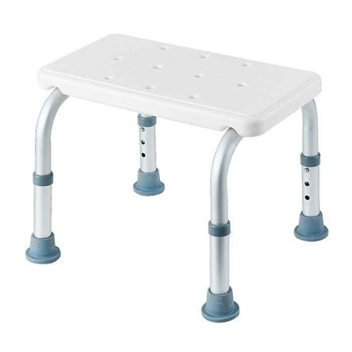 Scaun Auxiliary Bath cu inaltime reglabila, pentru baie, Aluminiu, 40.5x36x30 cm, Alb/Gri