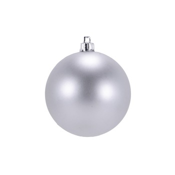 Set 2 globuri de Craciun 100mm metalizat si satinat argintiu Set 2 globuri de Craciun 100mm metalizat si satinat argintiu