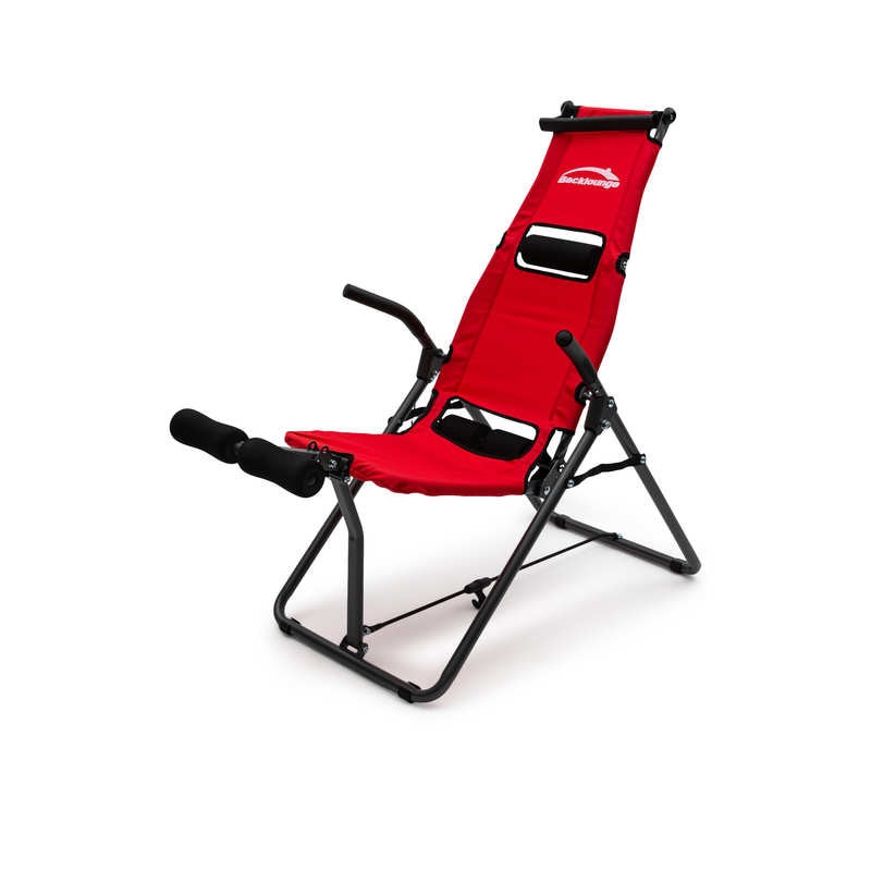 Banca de inversie 2 in 1 Mediashop Backlounge, Plan de antrenament, Unghi controlabil individual, Rosu/Negru